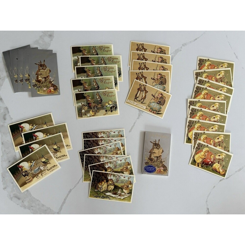 45 Vintage style Easter Postcards - Rabbits , Kittens , Children , Chicks , Hens